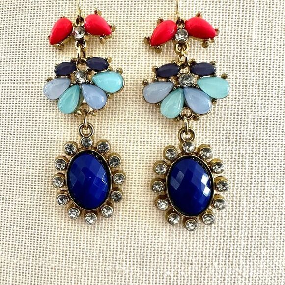 Colorful drop statement earrings - Picture 3 of 8